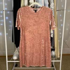 Pink Velvet Tshirt Dress
